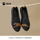 Happy Mary (J/M) canvas shoes women's shoes 2025 summer new style flying knit breathable one-foot casual shoes soft sole commuter princess shoes for women black [breathable flying knit/low heel] Leopard 39 (send pictures to get 20 yuan red envelope)