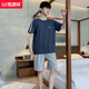 恒源祥睡衣男士夏季棉质短袖加大码薄款宽松中青年休闲家居服套装可外穿 9928【H系列男短袖短裤套装】 L 【100-125斤】