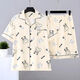 Mu Fengqing men's pajamas summer thin short sleeve shorts cartoon student teenager plus size summer home clothing set [HZ#3271] double short set M [70-100Jin[Jin equals 0.5 kg]]