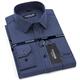 CEO Yageol Long Sleeve Men's Shirt 2025 New Pure Cotton Stripe Business Anti-Wrinkle-Free Middle-aged White Shirt 2077# Blue Fine 38