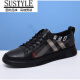 Sustyle International Luxury High-End Brand 2025 Nuevos zapatos de tablero a cuadros de cuadros de moda Avalables Sports y zapatos informales de suela y zapatos casuales 9913 Negro Single 37