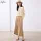 Eifli (eifini) eifli cou rond cou de style lazy lâche paille en tricot à manches longues pour femmes mince pour femmes 2025 Nouveau style crème jaune m 110-125jin [Jin est égal à 0,5 kg]