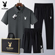 Playboy (Playboy) Daddy Ice Seide Kurzarm Polo. Shirt Sommer mittleren Alters im mittleren Alter von Herren-Sportarten Vatertag 6629 Stile-Schwarz [3-teiliges Set] M Wear 95-110Jin [Jin ist gleich 0,5 kg]