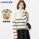 Lomon [100% laine] Cardigan pur pour les femmes en automne et en hiver épaisse à moitié haut de paille de fond en vrac