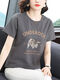 RTWK妈妈装50-60岁洋气遮肚子t恤女胖人上衣黑色短袖2025夏装新款中年 6636#烟灰色UN XL 建议110-125斤