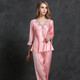 Ran Yilan Pyjamas für Frauen im Frühjahr und Herbst, langärmelte Ice Seide sexy neue Frauen zweiteilige Studentin Korean Cute Home Clothes Longleved 9856 Hell Pink Set 10xl M70-100jin [Jin gleich 0,5 kg]