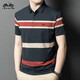 
Classic car striped Polo shirt for men 2024 summer thin father's festival lapel short-sleeved T-shirt for men daddy suit lyc-a13568 blue 10XL 165/80a90-110Jin [Jin equals 0.5 kg]