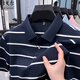 CEO YAGEOL SOMMER SUMMER Kurzarm T-Shirt Herren Pure Cotton Revers Polo Shirt Business Casual Stripe Top Kurzarm T-Shirt 15100 Hell Sky Blue S 165/84a