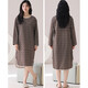Nightgown with chest pad for women spring and autumn long sleeves 2025 new striped loose dress summer long home clothing A13077 M
