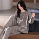 Kuaishen-Pyjamas für Frauen im Herbst Pure Cotton Long Sleeve Frühling und Herbst Plus Größe Baumwolle modische Blumenhauskleidung für Frauen außerhalb von 1517 m [150-160 cm/90-110jin [Jin gleich 0,5 kg]]]