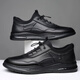 Belle Summer étanche, imperméable, semelle souple sans glissement sports en cuir souple et chaussures décontractées pour hommes chaussures de travail respirantes pour hommes chaussures en cuir confortables 9901 noir 39