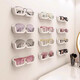 Verres de rangement de stockage mural sans coup de poing 2025 Nouvel affichage mural haut de gamme Myopie Lunettes de soleil Boîte de rangement de verres muraux de rond de rangement - Couleur transparente 1