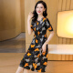 Ehangy International High-Light Light Luxury Dress Summer's Summer 2025 Nuevo cómodo falda de línea de seda de mulberry floral Pink [Caja de regalo de alta gama] L