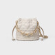 
AnySmic international first-line brand new fashionable Korean style chain bucket handbag small carry bag one-shoulder crossbody bag beige white