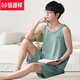 Hengyuanxiang Herren-Weste Shorts Pyjamas Sommermodal Sommer Dünne Plus-Größe Home Clothing für junge Menschen können Anzüge Store-12026 [Modal Anzug] l [vorgeschlagen 100-140jin [Jin gleich 0,5 kg]]]