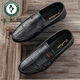 Specht 2025 Frühlings- und Herbst neue Bohnenhundschuhe Herrenlederschuhe koreanische Fahrschuhe Lazy Schuhe Soziale trendige Gelegenheitsschuhe für Männerschuhe schwarz 9880 39