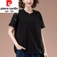 
Pier Cardin plus fat plus size middle-aged and elderly pure cotton T-shirt for women in summer short-sleeved loose solid color middle-aged mother fat MM full cotton t-blood white [KSP-9896] 4XL suitable for 160-180