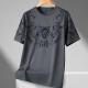 Control de ropa de moda 2025 Summer redondeo de algodón de algodón corto de manga corta más grasa más grasa de media manga delgada Top con estampado suelto nuevo 5012 Black XL