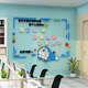 Wen Yijia corporate culture photo wall sticker office decoration honor display employee style message wall announcement board 3d 15270 Dog cat message wall yellow big red sky blue small