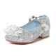 Meiyi Tong 2025 Spring and Autumn New Thick Heel Princess Shoes Cartoon Princess Elsa Mary Jane Shoes Girls Crystal Sequins Blue 28 Inner Length 17.5cm