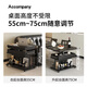 Jiai Mobile Folding Tea Table Cart Household Balcony Tea Car Side Cabinet Multi-function Lifting Sofa Side Table 2025 New Model Accompanying/Retro Black [Can lift and fold]