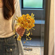 Cup Horse Chinese Style Bride Wedding Handd Fleur Fleur Golden Rose Wedding Gift Wedding Handmade DIY XIUHE CADEAU le meilleur ami Rose de la Rose - Sac à base + boîte-cadeau transparente + sac cadeau