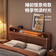 Changzexuan bed solid wood bed 1.8m*2m master bedroom king bed double bed 1.5*2m single mid-century style all solid wood bed walnut color single bed 1800*2000