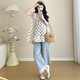 
Jingqi (JOYNCLEON) maternity suit new style maternity top pants pants pregnancy high-end summer clothing for women maternity clothes for women maternity pants summer thin yellow doll shirt + tea lace pants [suit] L