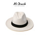 Mr Duck Pure tissé à la main Panama Men and Women Summer Summer Brim Brim Sun Chapeau Blanc Top Hat Protection Sun Protection