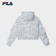 
FILA official women's woven jacket 2025 summer fashion casual loose full print hooded top