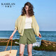 Kamilan light luxury high-end thin short jacket for women 2025 new huge and beautiful loose hooded cardigan top summer apricot S