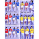 Jure des vêtements d'aérobics étudiant féminin costume énergique Girl Group Cheerleading Sports Rencontrez masculin Adulte Red 8063 Long Top + 841 Chaussettes de jupe S