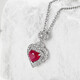 HEEKAIYI Ruby Necklace Women's Heart-Shaped 18K Gold Diamond Pendant Chinese Valentine's Day Birthday Gift for Wife and Girlfriend Selected Heart-Shaped Ruby Necklace - 1 Carat