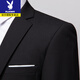 Playboy Suit Men's Korean Style Business Work Professional Suit Formal Casual Casual's Veste Men Slim Single Top Two Button Black (costume + pantalon) L 175