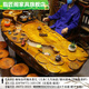 Zhijiangge Tee Tisch Baumwurzelschnitzte Tee Tisch Golden Seiden Nanmu Tea Tisch Möbel Tee Meer Massivholz Kung Fu Block Tee Kunst Tabelle 44 MH6626