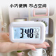 40,000 kilometers mini alarm clock for students, multifunctional electronic clock, smart desktop wake-up tool, luminous silent temperature calendar, kitchen timer, white, free battery