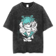 Sumijujutsu kaisen lavado retro y vieja camiseta de manga corta cinco técnicas de iluminación jujutsu regresan al cosal periférico en el lavado de agua y negro B691 S