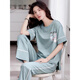 Pyjamas de Langsha pour femmes en été 2025 Nouveaux vêtements de maison minces à manches courtes COSTERS CONSUST et peut être porté en dehors de 7374 m [80-105jin recommandés [Jin est égal à 0,5 kg]]]