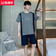 恒源祥睡衣男士夏季棉质短袖加大码薄款宽松中青年休闲家居服套装可外穿 9928【H系列男短袖短裤套装】 L 【100-125斤】