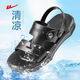 
Huili sandals new thick-soled anti-slip anti-odor soft home fashion massage beach casual multi-purpose men's sandals 3886 black [super anti-slip] wide feet please 39 245 24.5CM