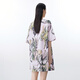 JNBY/Jiangnan Buyi 25 summer new dress Little Flower Cyclamen Print Medium Sleeve Round Neck A-type 5P4G15430 690/Pink S