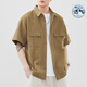 Yuansu Street Französisches Hemd Kurzärärmelte Herren Sommer Neue trendige losen Arbeitspeakkleidung Casual Ice Seide Revers Fünf-Punkte-Hemd 1105 Meter Weiß M _ [110-120jin [Jin entspricht 0,5 kg]]