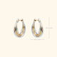 Helas Hera 18K gold earrings plain gold gilt earrings two-color K gold ear buckles for women to wear with one hand 2025 new high-end 18K gold/two-color gilt earrings
