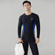 Chasing Wave Swimsuit Men's One-piece Long Sleeve Pants Full Body Sunscreen Quick-Drying Professional Snorkeling Surfing Wear Jellyfish Suit Swimming Suit Black, Blue and Gray 3XL