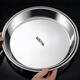Meikejie 316 stainless steel round plate, flat-bottomed cake plate, household steaming plate, round dish, cold skin gong, commercial tray, 316 material, thickened, long-lasting 28cm