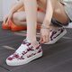 Lightning x Storm Picasso Paintings Créé conjointement par Lightning Men and Women's Shoes Revenge Storm Little Fragrance Pain Chaussures Saisir Couple Skateboard Chaussures D6227 Cherry Red 42