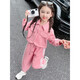 Ultraman Kinderkleidung Mädchen Set Herbst Kleidung 2025 Neues Baby-Mädchen Frühlings- und Herbstkleidung Mädchen modische Arbeitskleidung Zweiteiler Set Hot Sale Purple 90 (Empfohlen 80-90 cm, ungefähr 1-2 Jahre alt)
