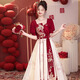 Libaixin chinois Toast Suit Bride Nouveau style 2025 Robe de mariée de fiançailles estivale pour femmes Jupe de retour de gaz de gaz haut de gamme Bourgogne xl suggère 115-120jin [Jin est égal à 0,5 kg]