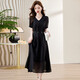 Ehangy International High-end Light Luxury Dress Women's Summer 2025 New Style Waist Covering Belly Slimming and Reducing Age Comfortable Skirt Black [High-end Gift Box] M Recommended (90-105Jin [Jin equals 0.5 kg])