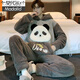 Modal Herren Pyjamas Herrenkoralle Velvet Winter Student Cartoon Lose Winter Flanell verdickte Plüsch-Kleidungsstückset *Zs *9902 [doppelseitiger Plüsch-Set] XL Standard (130-150jin [Jin gleich 0,5 kg]))